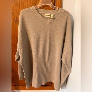 Men’s Fieldmaster Long Sleeve Grey V-Neck Sweater Shirt - Size XXL